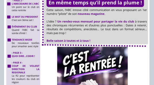 L'ABC du Volant : Le nouveau mag' du club